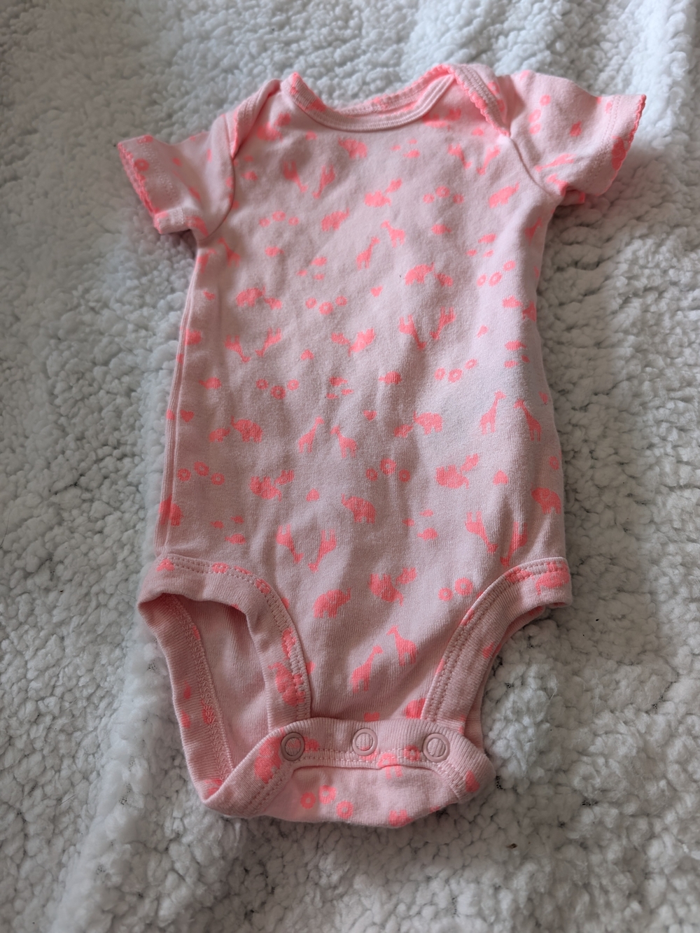 Carter's Pink & Neon Pink Short-Sleeve Animal Spot Baby One-Piece